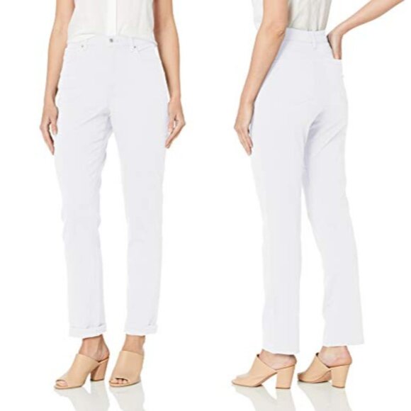 Gloria Vanderbilt Amanda Classic High Rise Tapered Jean Vintage White 8PS NWT - Picture 1 of 7
